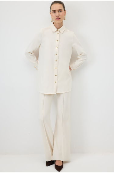 WIDE CUFF CREPE SHIRT