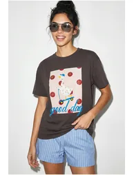 LUCCI Printed Relaxed Fit Crew Neck T-Shirt - 1