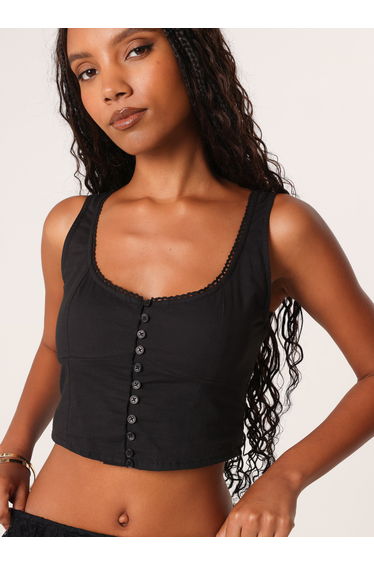 Button Front Corset Top
