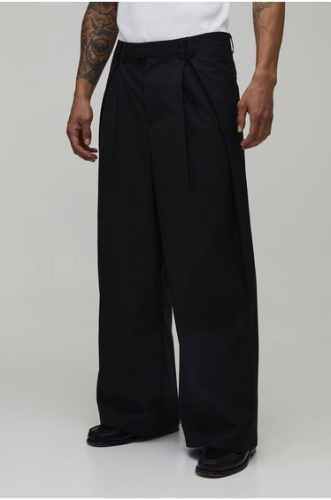 Slim Flared Tailored Trousers - black