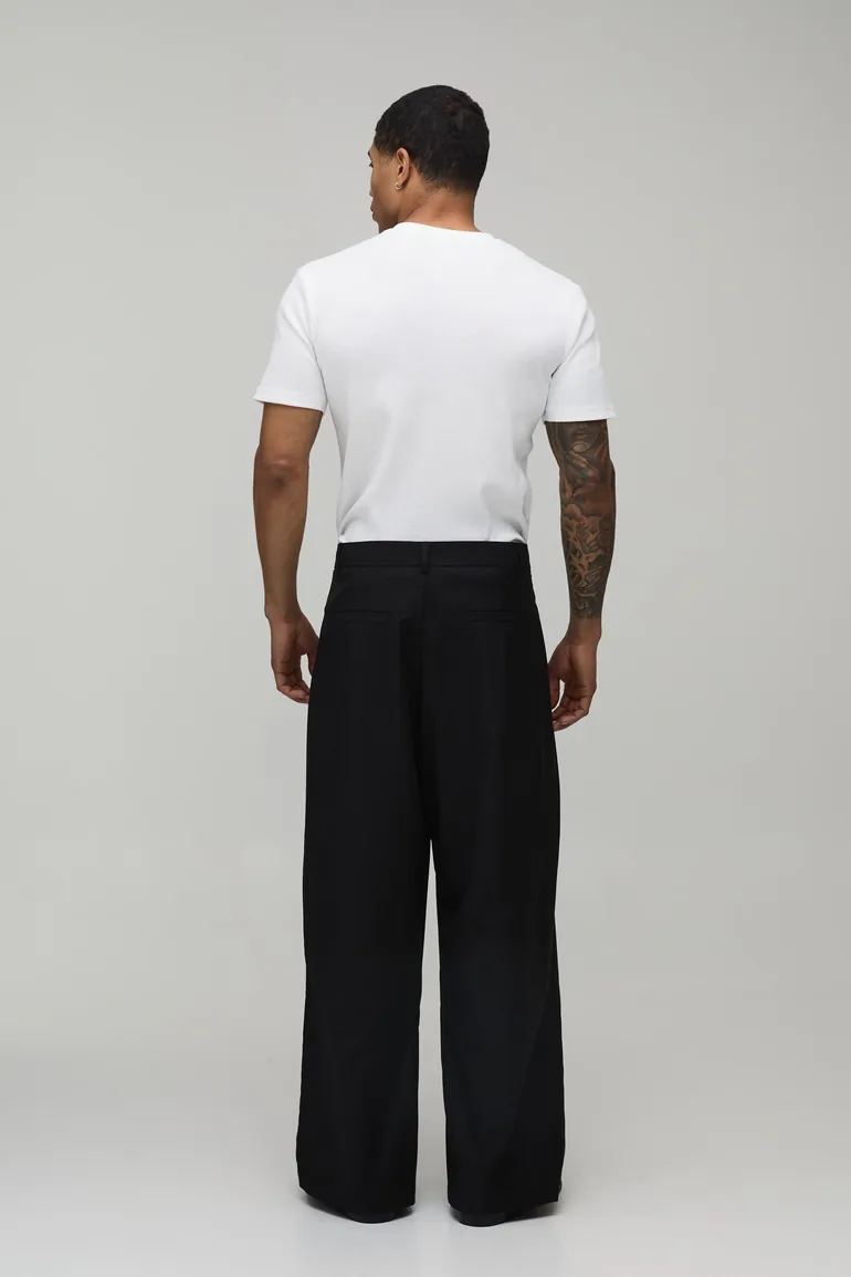 Slim Flared Tailored Trousers - black - 1