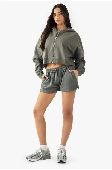 DSGN Studio Embroidered Runner Sweat Short - charcoal