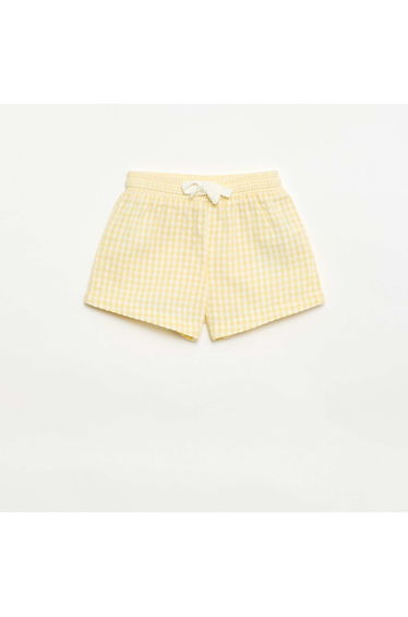 Gingham Seersucker Shorts YELLOW