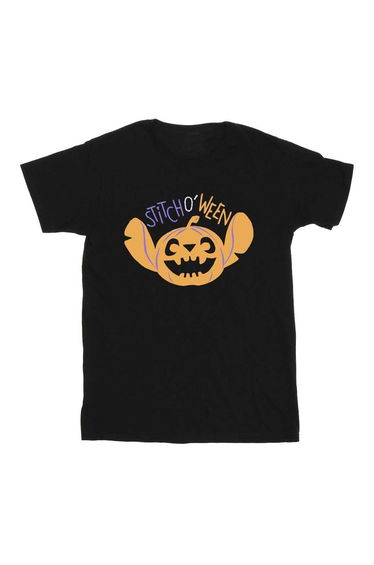 Lilo & Stitch Boys Stitch O Ween Cotton T-Shirt - Black