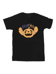 Lilo & Stitch Boys Stitch O Ween Cotton T-Shirt - Black