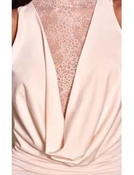 Buttercream Soft Lace Panel Cowl Neck Maxi Dress - 3