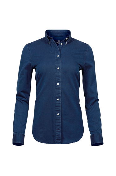 Tee Jays Womens/Ladies Twill Shirt - Indigo