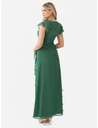 Anaya With Love Recycled Evergreen Waterfall Ruffle Maxi Dress - 2
