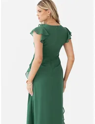 Anaya With Love Recycled Evergreen Waterfall Ruffle Maxi Dress - 3