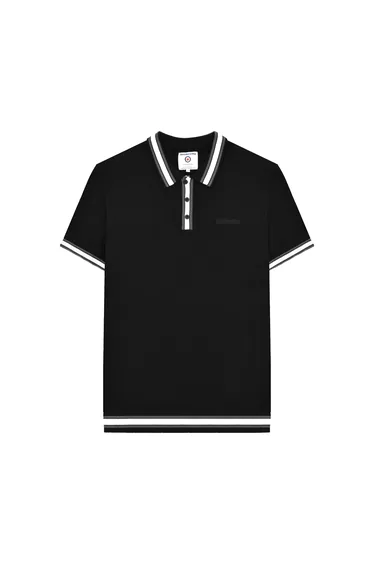 تيشيرت بولو قطن لامبريتا أسود