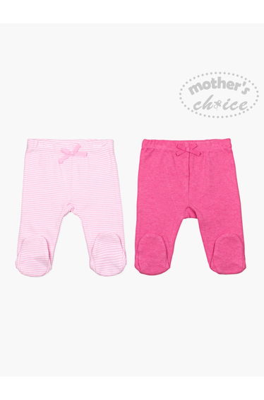 Pack of 2 - Super Soft Cotton Baby Footed Pants