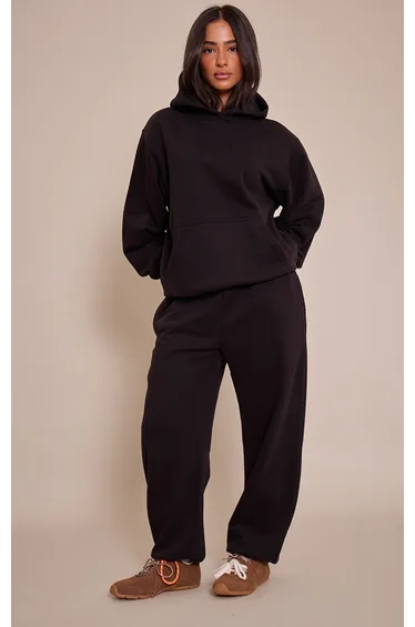 Petite Black Cuffed Sweatpant
