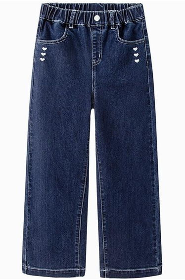 Girls' Denim Pants With Embroidery