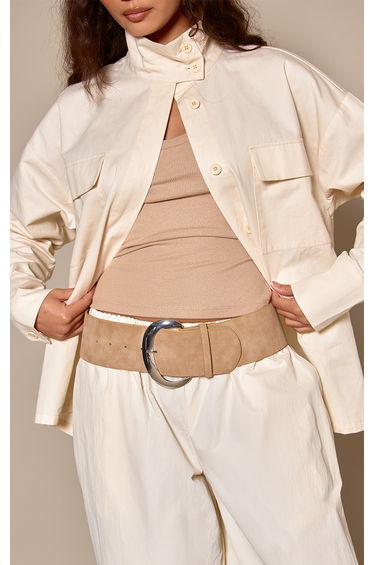 Stone Faux Suede Chunky Belt