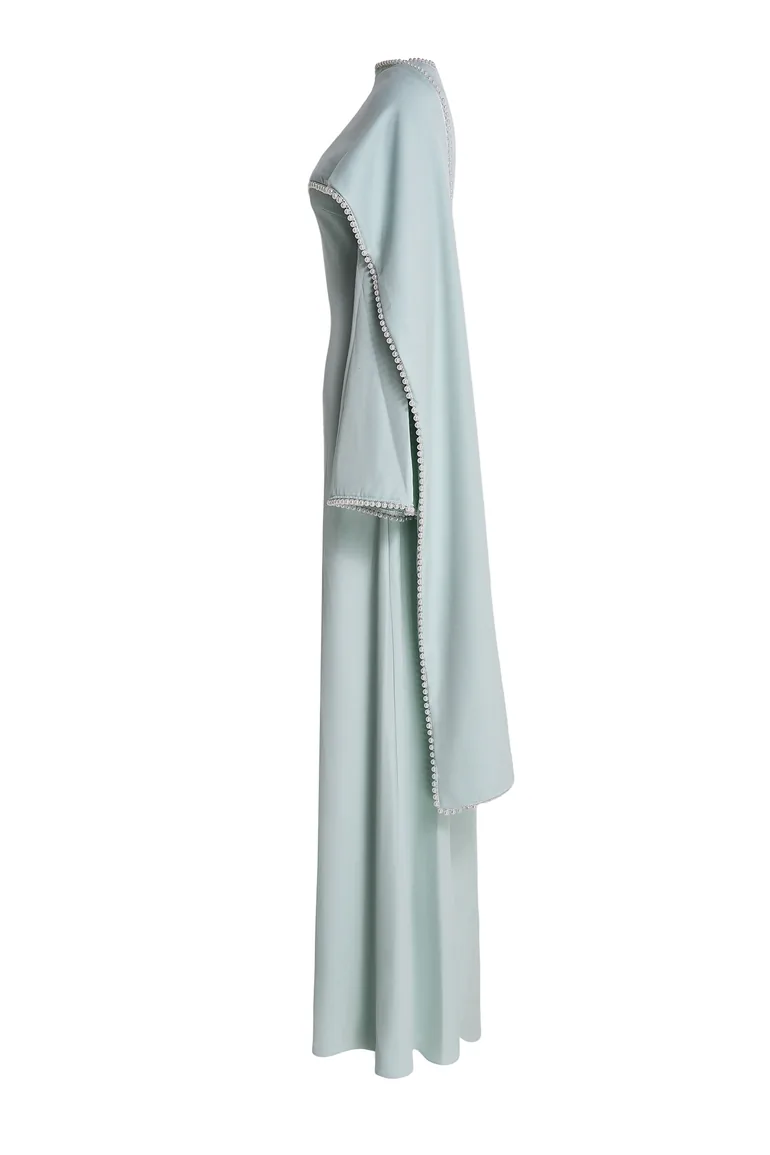 Pearl Bell Sleeve Maxi Dress With Cape JardinVue Blue : Evening Dresses :  VogaCloset Iraq