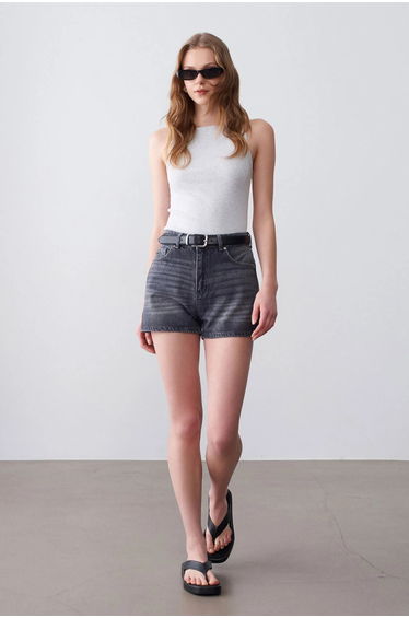 DILVIN Ribbed Cotton Halterneck Blouse