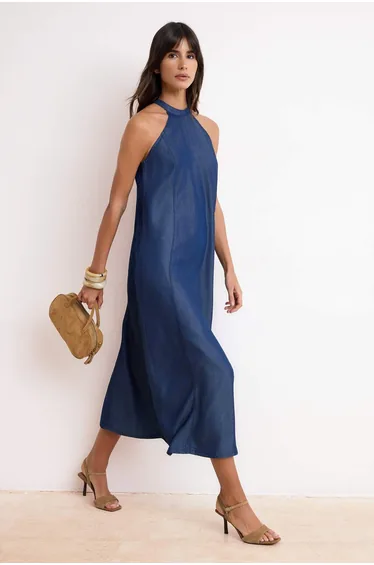 Dark Blue Maxi More Sustainable 100% Tencel Denim Dress