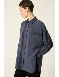 MODAL SHIRT WITH LACE DETAILS - 1
