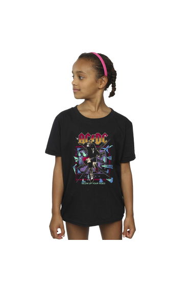 ACDC Girls Blow Up Your Video Jump Cotton T-Shirt - Black
