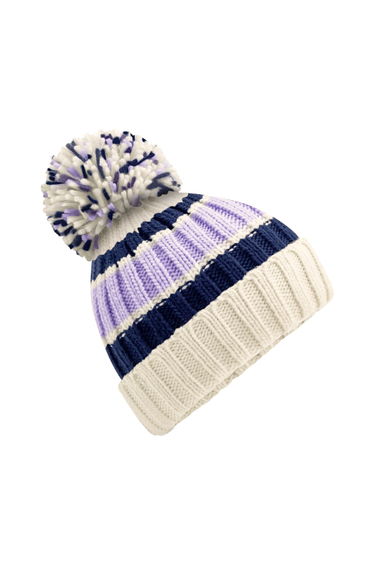 Beechfield Hygge Striped Beanie - Blueberry Cheesecake