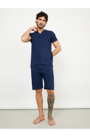 Solid Knit Shirt and Shorts Nightwear Set