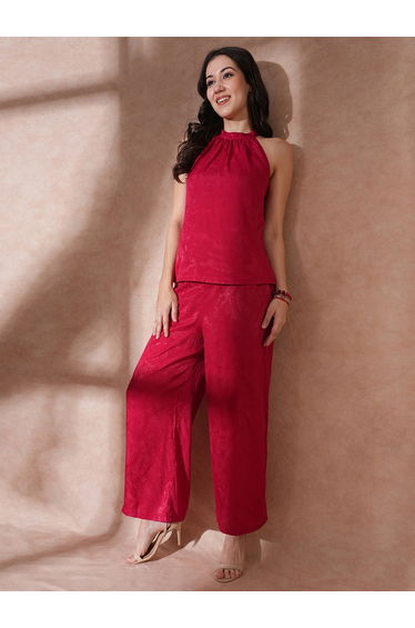 Paisley Print Halter Neck Top and Trousers Co-Ords