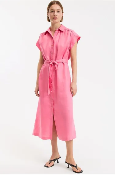 Signature Short Sleeve Linen Dress