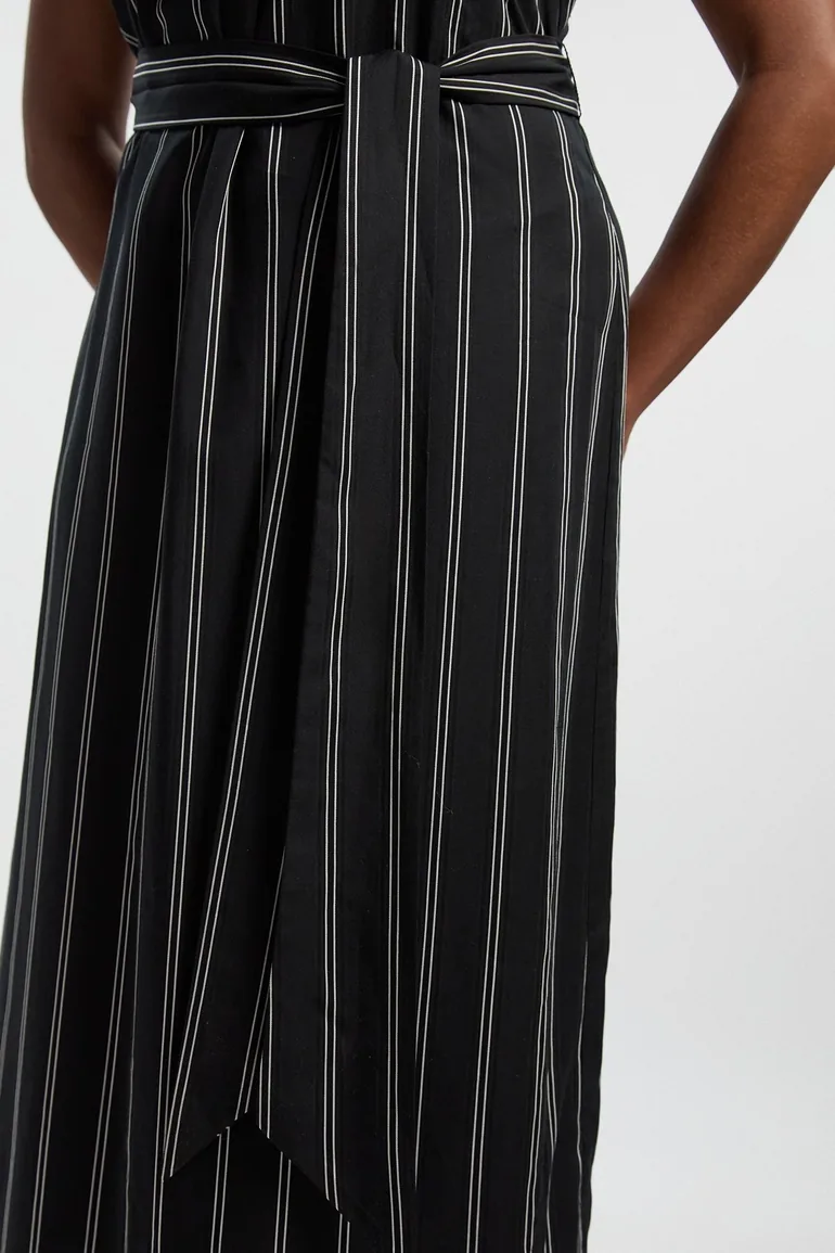 Plus Size Bold Stripe Cotton Woven Maxi Shirt Dress - 2