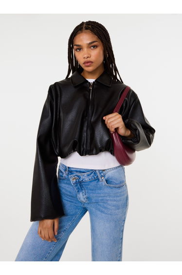 Leather Puffball Jacket
