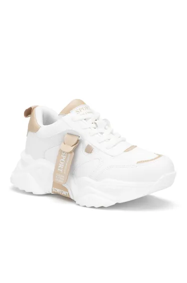 Ds.pmd239k2051 white beige women's sneaker daily sport shoes