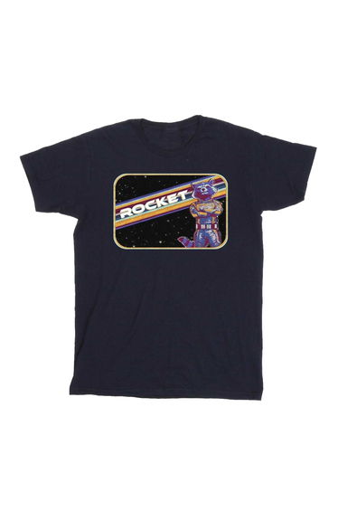 Guardians Of The Galaxy Volume 3 Boys Rocket Raccoon Cotton T-Shirt - Navy Blue
