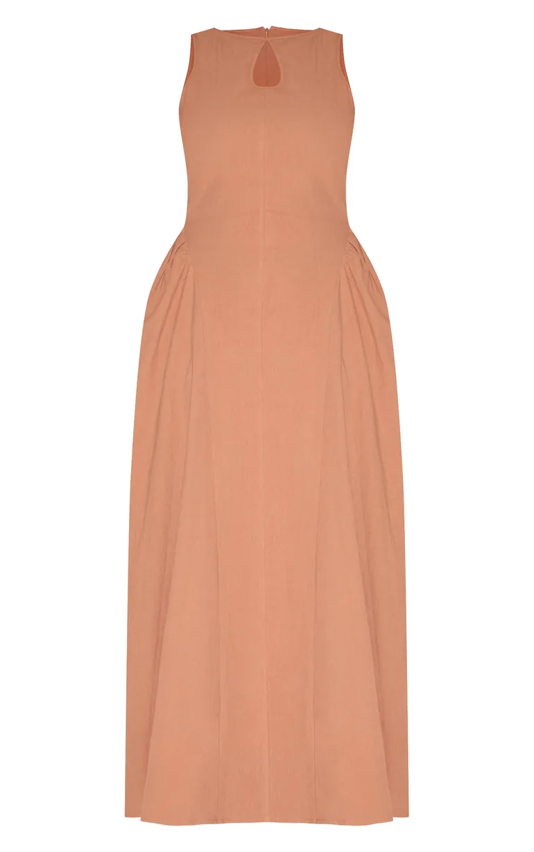 maxi dress with cleavage Coral Grand Evening Maxi Dress