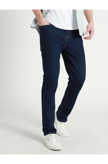 Solid Mid Rise Slim Fit Jeans