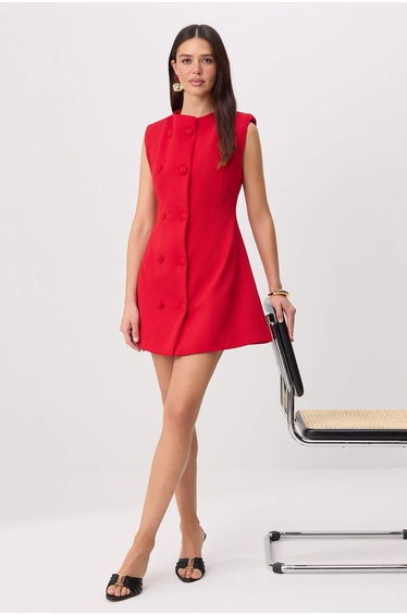 Red Woven Dress&Jumpsuit Dress