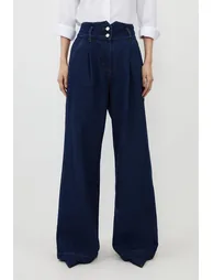 Petite Denim Indigo Wide Leg Trousers - 1