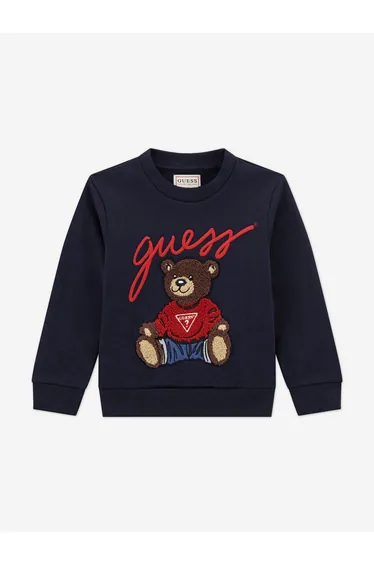 Kids Teddy Bear Sweatshirt in Navy