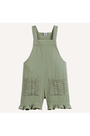 Sleeveless Romper in Cotton Muslin