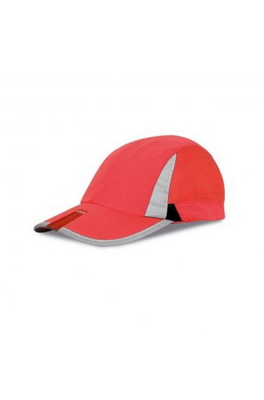Spiro Unisex 2 Panel Sport Baseball Cap - Red/Black