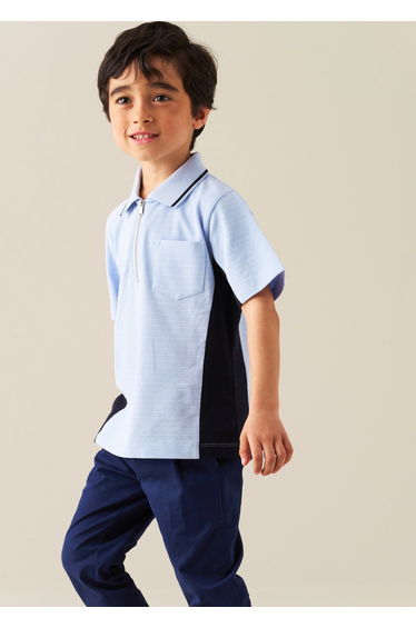 Kai Colour Block Polo - Blue