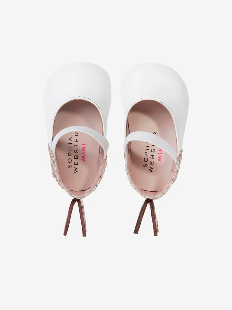 Baby Girls Leather Evangeline Shoes in White - 3