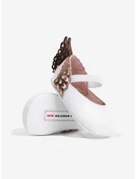 Baby Girls Leather Evangeline Shoes in White - 1