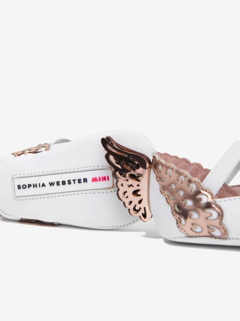Baby Girls Leather Evangeline Shoes in White - 2