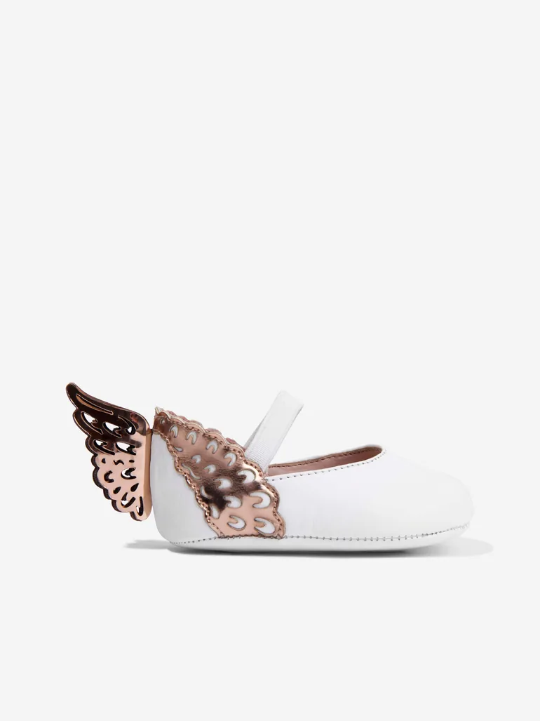 Baby Girls Leather Evangeline Shoes in White