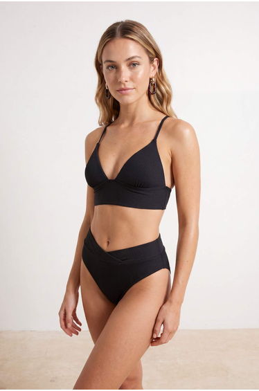 Black*001 Printed Hipster Super High Waist Bikini Bottom