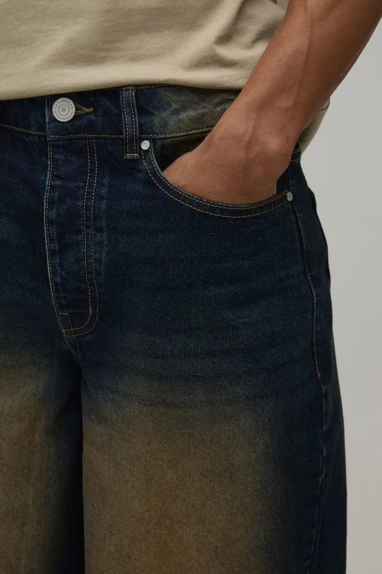 Regular Rigid Denim Jorts - vintage blue - 1