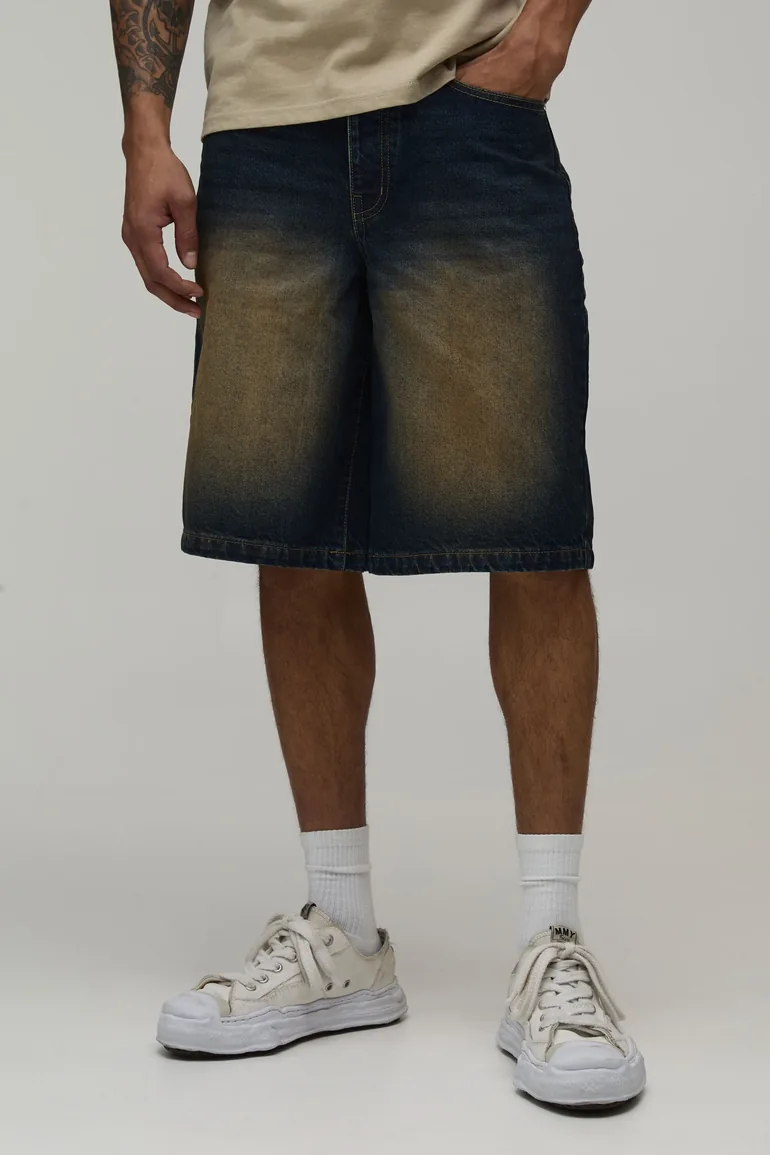 Regular Rigid Denim Jorts - vintage blue