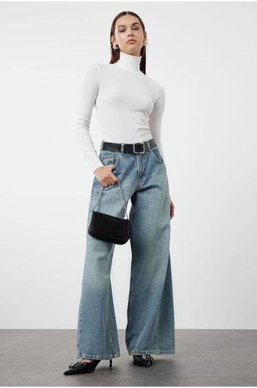 Ecru Transparent Look Knitwear Sweater