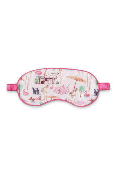 Silk Eye Mask / "Pink Flamingo Club"