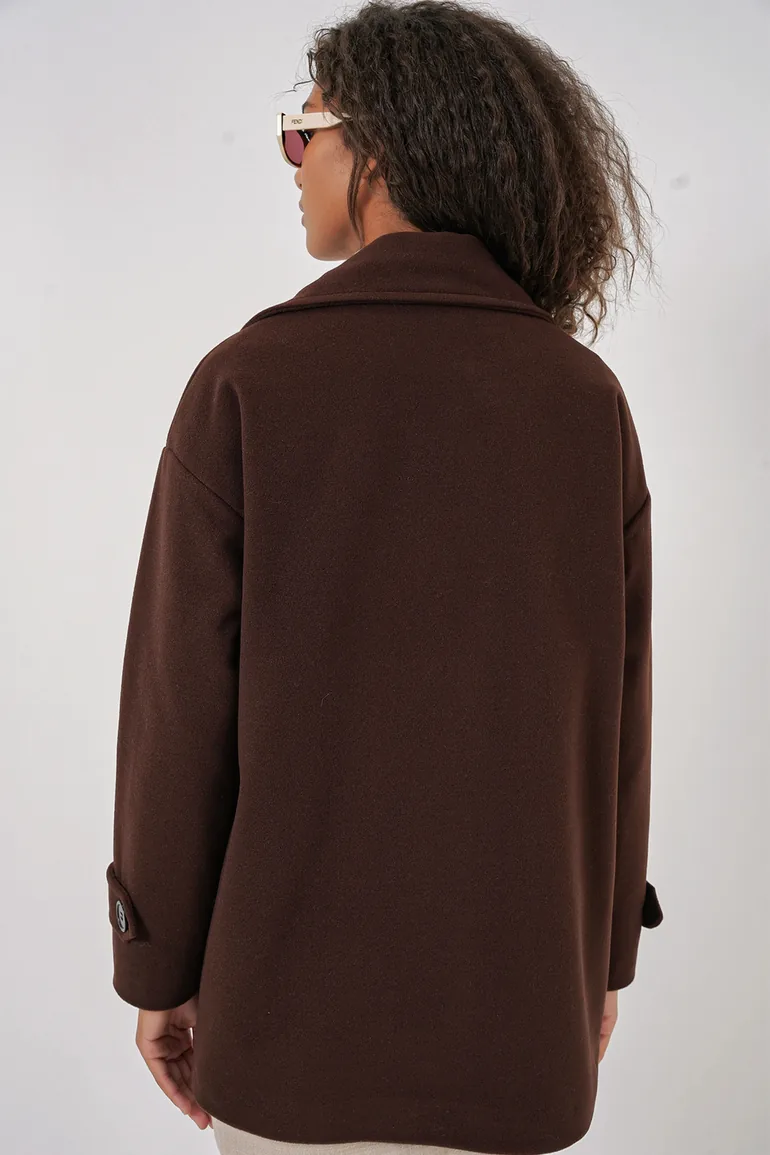 BDART Relaxed Fit Shawl Collar Buttoned Coat - 5