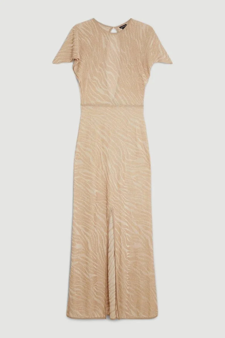 beige long dress for women Long Pleated Plus-Size Formal Dress with Long Sleeves Rose Gold / 22 main image 1
